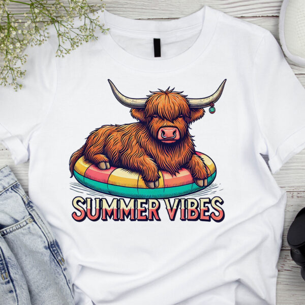 Highland Cow Summer Vibes | Digital Download | Sublimation Design | Digital PNG - Image 2