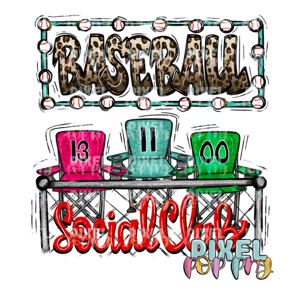 Baseball Social Club: Where Game Day Meets Style | Baseball Sublimation | Baseball Digital Art | Sublimation Design | Heat Transfer | Digital Download