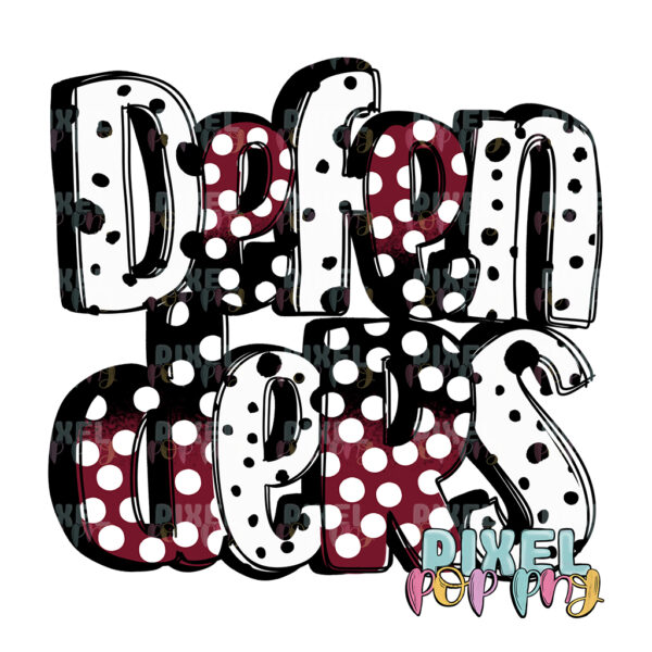 Defenders - Black & Maroon Polka Dot & Dalmation Dot | Custom Sublimation Design | Customer Request | Sublimation | DTF | Digital Download