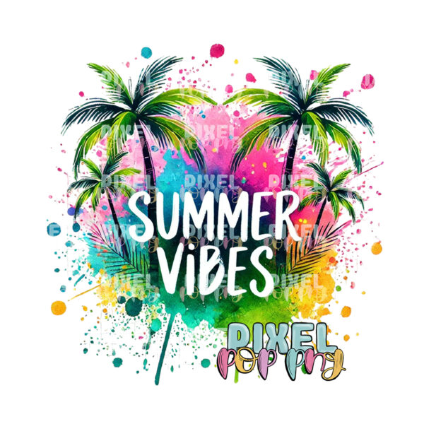 Summer Vibes Palm Trees | Summer Sublimation Design | Digital Download | Sublimation Design | Digital PNG