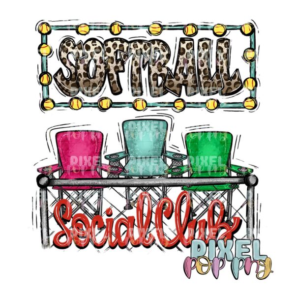 Softball Social Club: Where Game Day Meets Style | Softball Sublimation | Softball Digital Art | Sublimation Design | Heat Transfer | Digital Download - Image 2