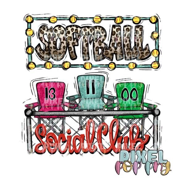 Softball Social Club: Where Game Day Meets Style | Softball Sublimation | Softball Digital Art | Sublimation Design | Heat Transfer | Digital Download