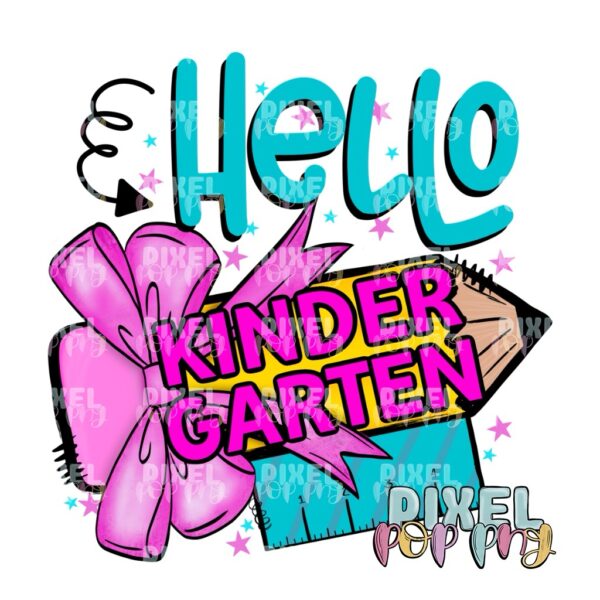 Hello Kindergarten Digital Design | School Sublimation | School Digital Art Design | Sublimation | DTF | Digital Download