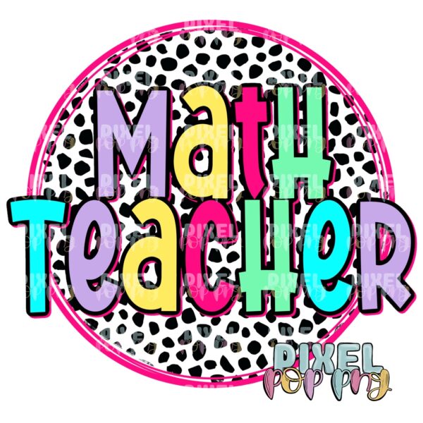 Dalmatian Math Teacher Colorful Digital Design | School Occupation Sublimation | School Digital Art Design | Sublimation | DTF | Digital Download