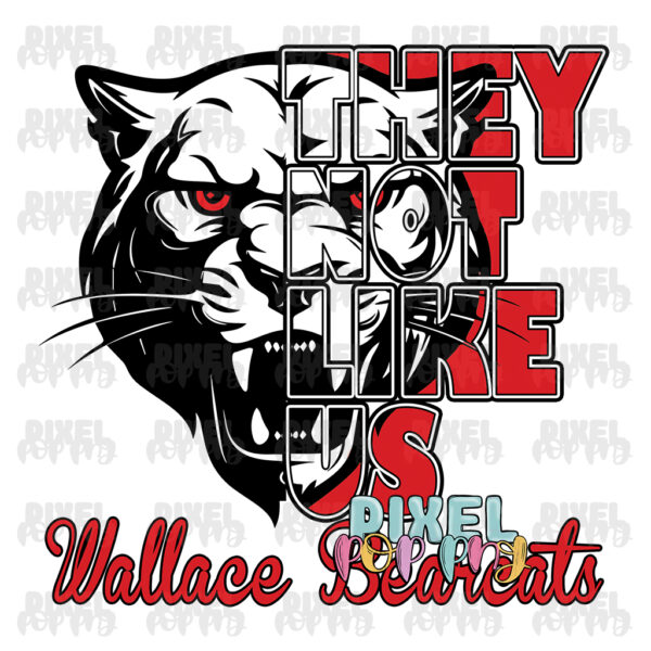 They Not Like Us - Wallace Bearcats | Mascot Sublimation | Mascot Digital Art Design | Sublimation | DTF | Digital Download