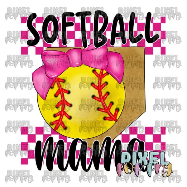 Retro Softball Mama: Softball Sublimation | Softball Digital Art | Sublimation Design | Heat Transfer | Digital Download